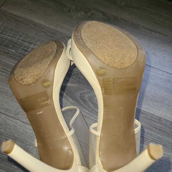 BCBG Generation Womens BG-Gerbera 7.5B Stiletto Platform Shoes Cream Color Zip - Picture 4 of 9